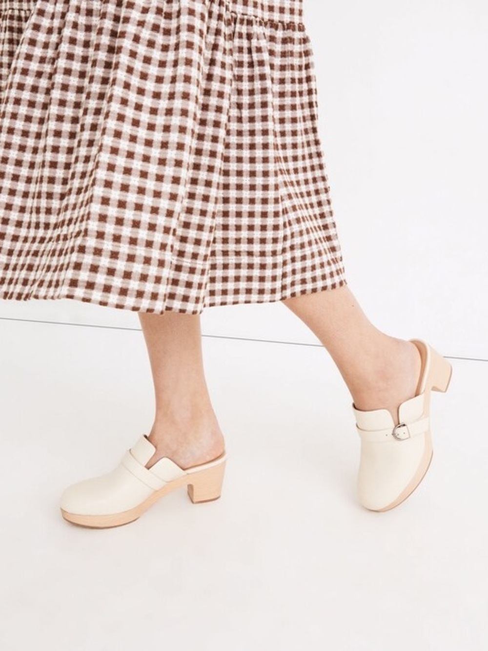 Madewell Bone The Monique Buckle Clog Size 7.5
